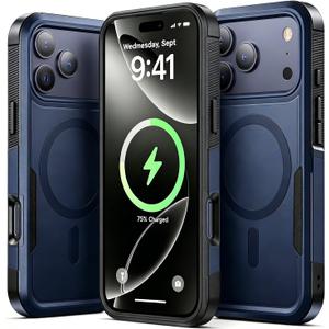 for iPhone 17 Pro Case, Heavy Duty Protection, 2-Layer Military Grade Drop Protection, Compatible with MagSafe Shockproof Cover Rugged Durable Phone Case for iPhone 17 Pro (6.3) Blue