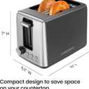 Chefman 2 Slice Toaster, 7 Shade Settings, Removable Crumb Tray, Thick Bread and Bagel Toaster with Defrost and Cancel Buttons Black