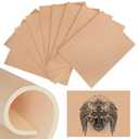 3mm Tattoo Practice Skins - Pack of 10 Professional Thick Silicone Sheets (5.6"x7.5") - Realistic Tattoo Skin for Training, Perfect for Beginners & Artists - Durable Fake Skin for Machine Practice