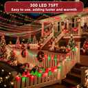 300LED 75FT Christmas Lights Indoor, LED Christmas Tree Decoration Lights with 12 Modes & Timer Memory, Dimmable Plug In Waterproof LED Xmas Light for Yard Trees Wedding Party Holiday Red & Green
