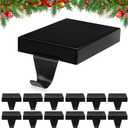 Zonon Christmas Stocking Holders for Mantle Heavy Duty Iron Stocking Hangers Hooks Mantel with Non-Slip Protective Pad, Mantle Garland Hanger for Fireplace Stair Home Shelf Decor (Black,4 Pcs)