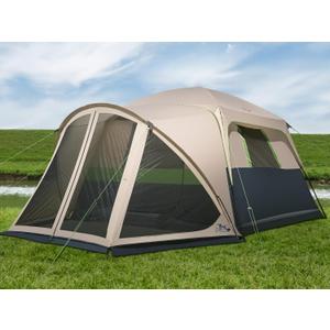 Tents for Camping 6 Person Camping Tent with Screen Porch, Weatherproof Large Cabin Tent with Rainfly and Carry Bag, Family Tent for Outdoor Camping and Backyard, Beige