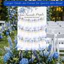 Pinkunn Blue Floral Wedding Seating Chart Board with Easel Display Stand 15.8 x 23.6 Inch Wooden Rustic Chinoiserie Seating Chart Please Find Your Seat Sign for Baby & Bride Shower Wedding Sign Decor