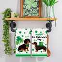 St. Patrick's Day Kitchen Towels 18x26 Inch Dachshund Dog Kitchen Dish Towels Hand Towels Seasonal Holiday Anniversary Indoor Bathroom Decoration Set of 6