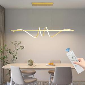Modern Chandelier, Dimmable LED Pendant Light, Ring Chandelier for Living Room, Dining Room, Kitchen, Bedroom, 39IN