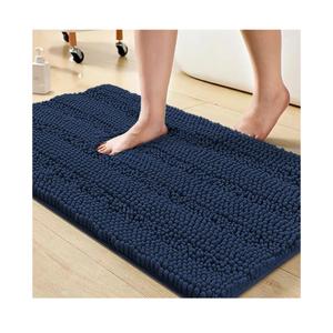 Turquoize Bathroom Rugs Shaggy Chenille Bath Rug Non Slip Thick Shaggy Bath Mats for Bathroom Chenille 1-Piece Bath Mat Set, Soft Super Absorbent Shower Rug Washable Mats, 36"x 58", Navy