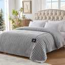 Westinghouse Electric Blanket Twin Size, Super Cozy Luxury Faux Fur & Sherpa Heated Blanket with 10 Heating Levels & 1-12 Hours Auto Off, Fast Heating Blanket, Machine Washable, 62x 84 Inch Light Grey