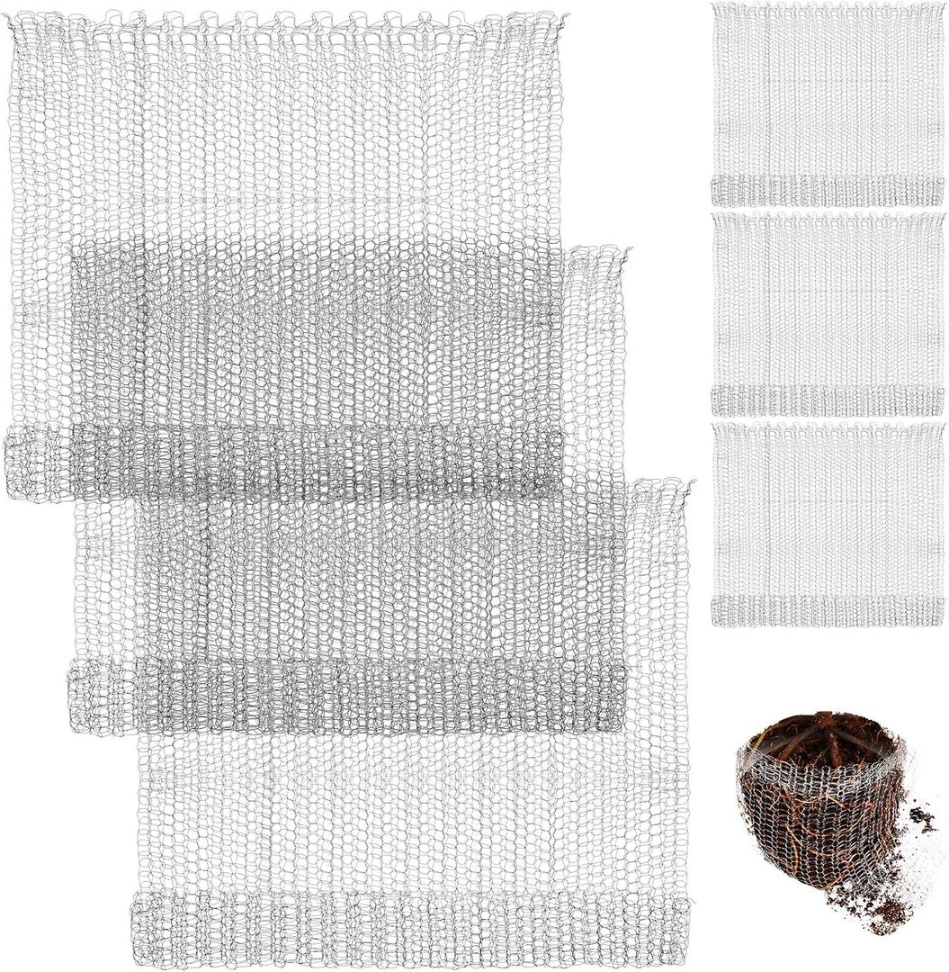 Shappy 10 Pieces Root Guard Gopher Baskets 1 Gallon Stainless Steel Plant Wire Mesh Gopher Cages Anti Vole Animal Plant Baskets