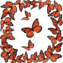 Monarch Butterfly Decoration 3D Halloween Butterfly Wall Decor Halloween Orange Fake Monarch Butterflies Realistic Artificial Wall Decal for Home Craft Day of The Dead Party Favor(60 Pieces,2.99 Inch)