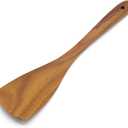 FAAY Teak Wooden Turner, Sauté Paddle, Spatula, Compact - XL Size, Healthy and High Moist Resistance for Non Stick Cookware (12 Inch Flat Edge Spatula)