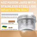4 oz Glass Mason Jars with 18/8 Stainless Steel Lids, 8-Pack Small Canning Jars with Embossed Pattern, Mini Glass jars for Jams, Jelly, Honey, Spices, Desserts, Wedding Favors and Gift Packaging