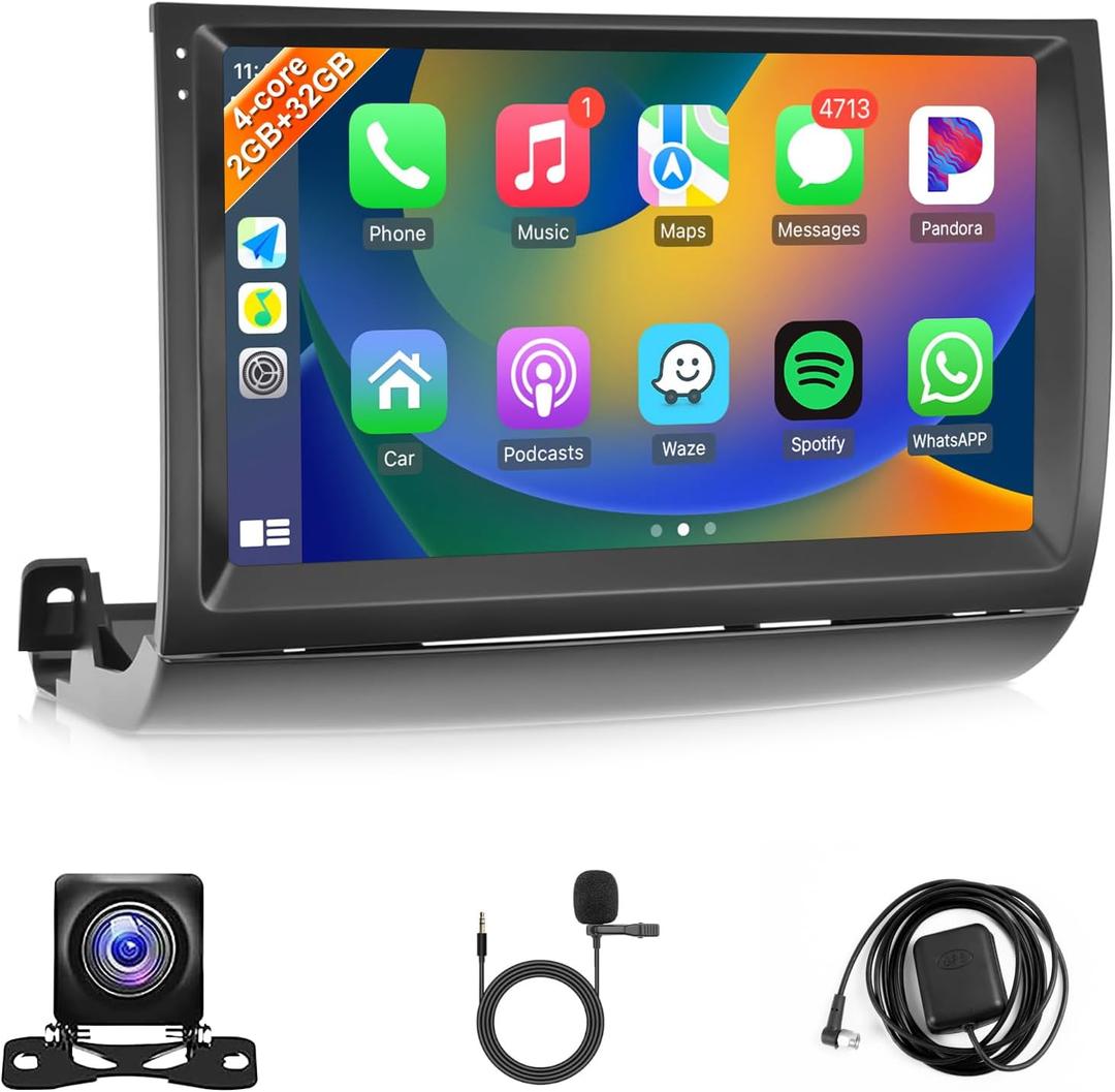 Car Stereo Radio for Toyota Prius 2004 2005 2006 2007 2008 2009 with Carplay Android Auto - 9" IPS Touch Screen with GPS BT WiFi FM SWC Mirror Link Backup Camera - 2G+32G (J.B.L)
