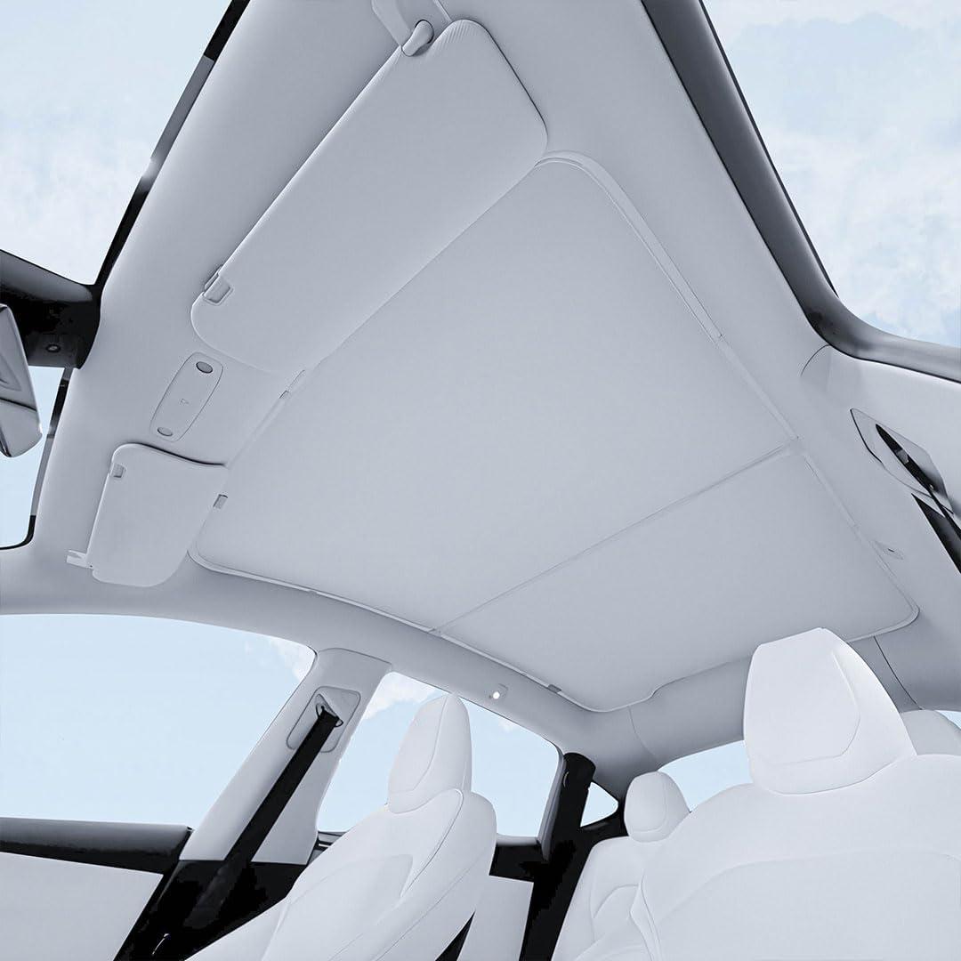 VION Tesla 2026-2025 Model Y Roof Sunshades - Precision Fit, No Sagging, Full Blackout (2026-2025 New Model Y)