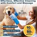 Augwind 6PCS Pet Grooming Kit for Dogs, Cats and Horses | Dog Washing Gloves | Cleanroom Gloves | Dog Bath Brush | Dog Bath Gloves | Dog Shampoo Brush | Dog Bath Supplies (Navy Blue)