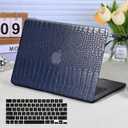 Funut Compatible with MacBook Air 13 Inch Case 2021 2020 2019 2018 Release M1 A2337 A2179 A1932 Touch ID, Crocodile MacBook Air M1 Case, PU Leather Laptop Hard Shell Case & Keyboard Cover, Blue ((A1932/A2179/A2337 M1) Mac 2018-2020 Air 13", Crocodile Blue)