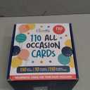 Decorably 110 Pack Gold Foiled & Glittery 5x7in All Occasion Cards Assortment Box with Envelopes and Stickers, 110 Unique Designs Assorted Cards with Envelopes All Occasion with Printed Message Inside
