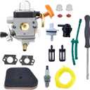 FS90R Carburetor Tune Up Kit for Stihl FS87 FS90R FS110R FS130R FS130 FS100 FS90 R KM90R KM90 FS100RX FS110 KM110R HT100 HT101 Trimmer Weed Eater # Replace ZAMA C1Q-S174 C1Q-S173 C1Q-S176 C1Q-S131