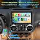Android 13 Car Stereo for Jeep Wrangler 2011 2012 2013 2014 with Carplay and Android Auto,10.2 inch Touch Screen,Bluetooth,WiFi,GPS,FM Radio,Backup Camera,4GB+64GB