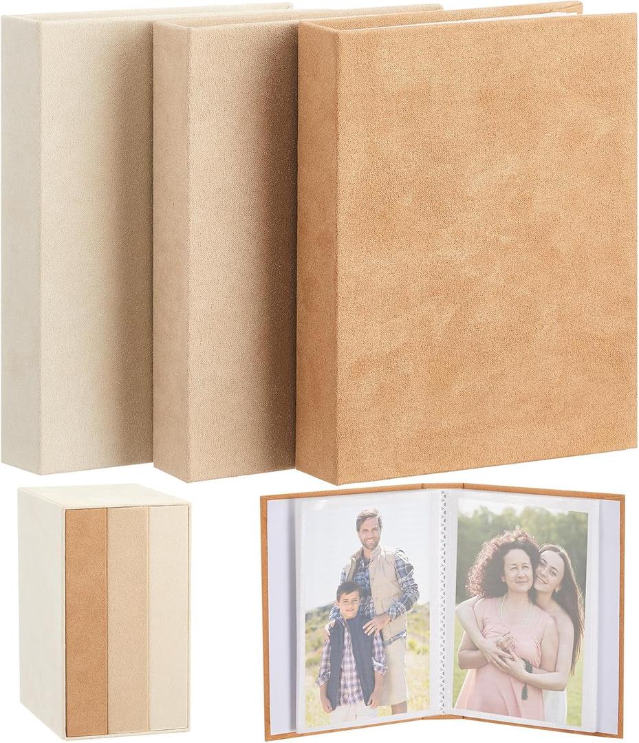 Marsui 3 Pack 4x6 Small Photo Album Holds 156 Pictures Mini 4x6 Photo Book Small Album Book for Pictures Memories for Family Wedding Anniversary Christmas Gift Travel and Graduation