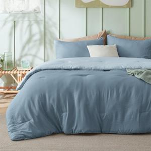 Bedsure King Size Comforter Set, Prewashed Bedding Mineral Blue/Sky