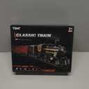 TEMI Steam Train Toy Set for Boys 3 4 5 6 7 Years, with Sounds & Light, Electric Classical Engine Locomotive for Kids, Rechargeable Model Train Kit for Christmas Tree, Cargo Car Railway Tracks