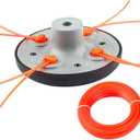 Universal Trimmer Head Weed Eater Easy Load String Attachment Head Replacement with 15M/59 inch 2.4mm/0.095 inch Trimmer Line