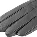 Winter Fashion Genuine Leather Gloves for Men, Cashmere Warm Lined Finger Touchscreen Texting Driving Gloves (Black, L)