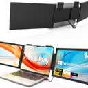 HotYeah Triple Laptop Screen Extender, (Windows Only) 14" 1080P Dual Portable Extended Monitor, USB-C Travel Dsiplay w/Kickstand, Tri Screen Monitor for 14-16" Laptop, One Cable Connection