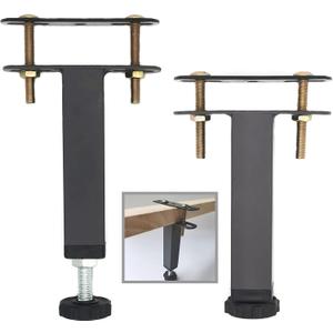 2Pcs Adjustable Height Center Support Leg for Steel Bed Frame or Wooden Bed, Center Slat Sofa Furniture Cabinet Feet (Grey, Height:5.9 to 8.6 inch)