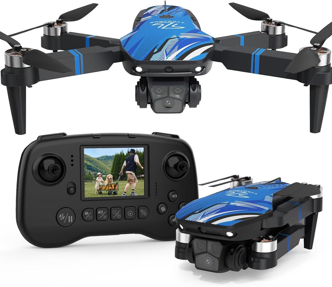 Drone with 4k Camera for Adults, Drone with LCD Screen 2.8 Inch, 32G SD Card, Professional Brushless Motor 270 Obstacle Avoidance, Foldable Remote Control Mini Quadcopter for Beginners