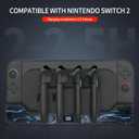 Charging Dock for Nintendo Switch 2, Controller Charger Station Charges Up to 4 Joycon, with 2 Game Card Slots and LED Indicator, Portable Magnetic Fast Charge