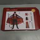 BLmukce Boys Vampire Costume Set, Halloween Party Vampire Cosplay Outfit with Cape, Shirt, Pants & Cane, kids dracula costume (M 8-9Y, 43"-51"))