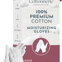 Cotton Gloves for Dry Hands Sleeping, Moisturizing Gloves Overnight, Hand Moisturizer Gloves, Moisture Gloves for Dry Hands Overnight, Sleeping Gloves, Eczema Gloves, Small 7 Pair (S - White)
