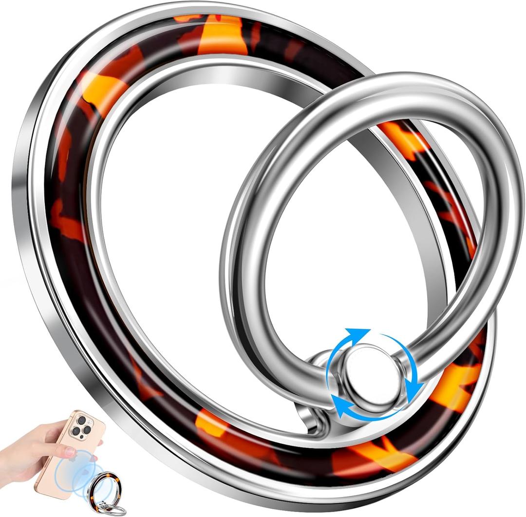 Phone Ring Holder Compatible with MagSafe - Magnetic Cell Phone Grip Magnet Removable Finger Ring Grip Stand for Women Girls Cute Girly Unique Design for iPhone 13 14 15 16 17 Pro Max Plus Air