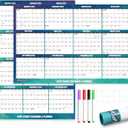 32" x 48" Apricity 2026 Wall Calendar Dry Erase - Aurora Green Wall Calendar Wet & Dry Erasable Laminated 12 Month Annual Yearly Planner, Reversible, Horizontal/Vertical,with Julian Dates