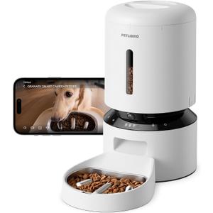 PETLIBRO Automatic Cat Feeder with Camera, Auto Pet Food Dispenser Slow Feeder Dog Bowl, 1080P HD Video with Night Vision, 5G WiFi with 2-Way Audio, Stainless Steel Slow Food Tray for Small Dogs