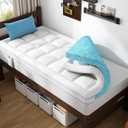 ABENE Twin XL Dual Layer 3 Inch Memory Foam Mattress Topper for College Dorm Room, 2 Inch Memory Foam Plus 1 Inch Soft Extra Long Pillowtop Mattress Pad Cover, Thick Bed Topper for Back Pain (White)