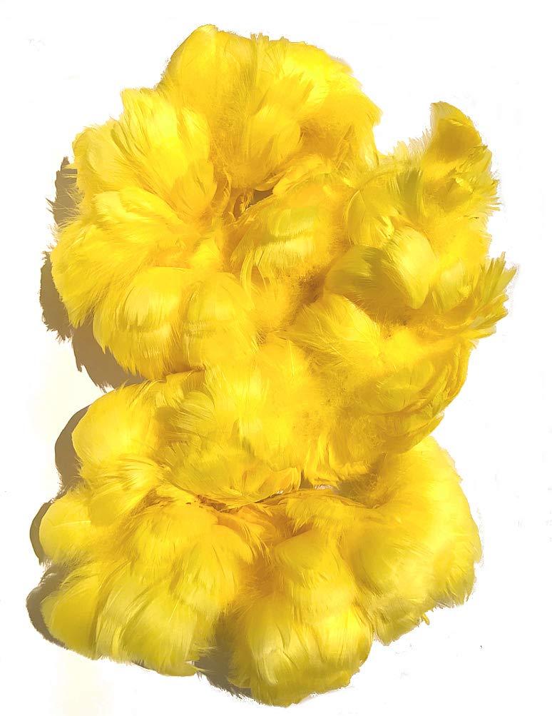 American Feathers Dyed Goose Coquilles Feathers for Hawaiian Feather Leis (Yellow)