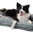 FURTIME Washable Dog Bed Large Sized Dogs, Deluxe Dog Crate Beds Comfy Fluffy Kennel Pad Anti-Slip Pet Sleeping Mat, Machine Washable Dogs Pillow, 35"x23"x3.5", Gray