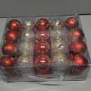 40PCS 2.36" Christmas Balls Ornaments, Plastic Christmas Tree Ornaments, Holiday Baubles, Hanging Decorations for Xmas Trees Holiday Party, Gold Red Baubles