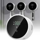 Toothbrush Holders Cleaner & Dryer for Bathroom - Mirror Wall Mounted [Rechargeable, Auto Sensor Open/Close Lid, LED Smart Screen] Adhesive Electric Tooth Brush Razor Holder with Cover for Home Travel