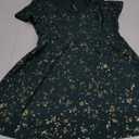 Allegra K Women's Printed Dress Summer 2025 Casual Square Neck Short Sleeve Fit and Flare Dresses (Medium, Dark Green-floral)