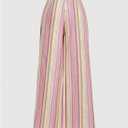 SHENHE Women's Linen Striped Wide Leg Palazzo Pants Casual Drawstring Waist Loose Long Trousers (M)