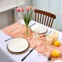 8 Pack Blush Pink Cheesecloth Table Runner 10ft Boho Gauze Fabric 120 Inch Cheese Cloth Table Runner Rustic Sheer for Holiday Baby Shower Party Dcor Home Wedding Decoration