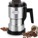 Moongiantgo Coffee Grinder Electric, 250W Mini Spice Grain Mill, 200ml Capacity Dry Grinding Machine with Small Brush, Stainless Steel Blade, for Spices Seeds Rice Beans Seasonings, 110V