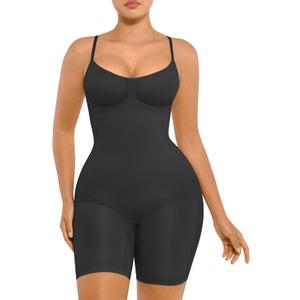 FeelinGirl Shapewear Tummy Control Seamless Bodysuit Hip Enhancer Body Shaper for Women (Medium-Large, Black)