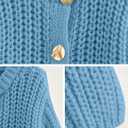 PEHMEA Women's Knit Cardigan Sweaters, Chunky Open Front Button Up Short Sweater Coats for Women Trendy (Blue, S)