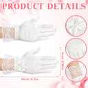 Geyoga 2 Pcs First Communion Veil and Gloves Set for Girls 1st Holy Communion Accessories for Kids Wedding Party Costume (White), One Size