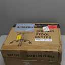 BFTOU Black Minimalist Square Swivel Stool with Wheel for Work SPA Shop Massage Height-Adjustable and Cost-Effective Rolling Stool Chair