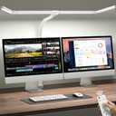 ONEMIX 42" LED Desk Lamp with Clamp, Architect Desk Light with Remote, Adjustable 4-Segment Bar, 1800LM Bright, Eye-Caring Desk Lamp for Home Office, Reading, Study, Dual Monitors, Workbench (White)